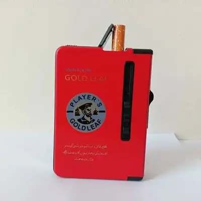 Cigarette Box And Lighter Combo- Gold_Leaf