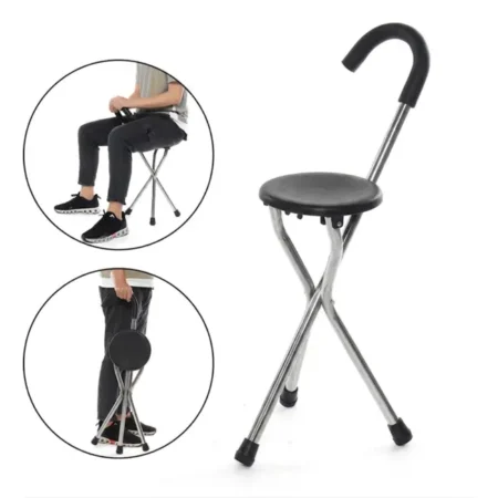 2-in-1 Prayer Support Folding Walking Stick Chair